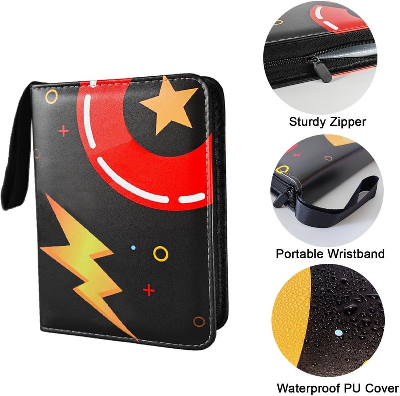 NUOSWEK Trading Card Binder 4 Pockets, 3-Ring Zipper 400 Pockets Card Holder Book with 50 Removable Sleeves, Card Folder Album for Trading Cards, Game Cards - Image 3